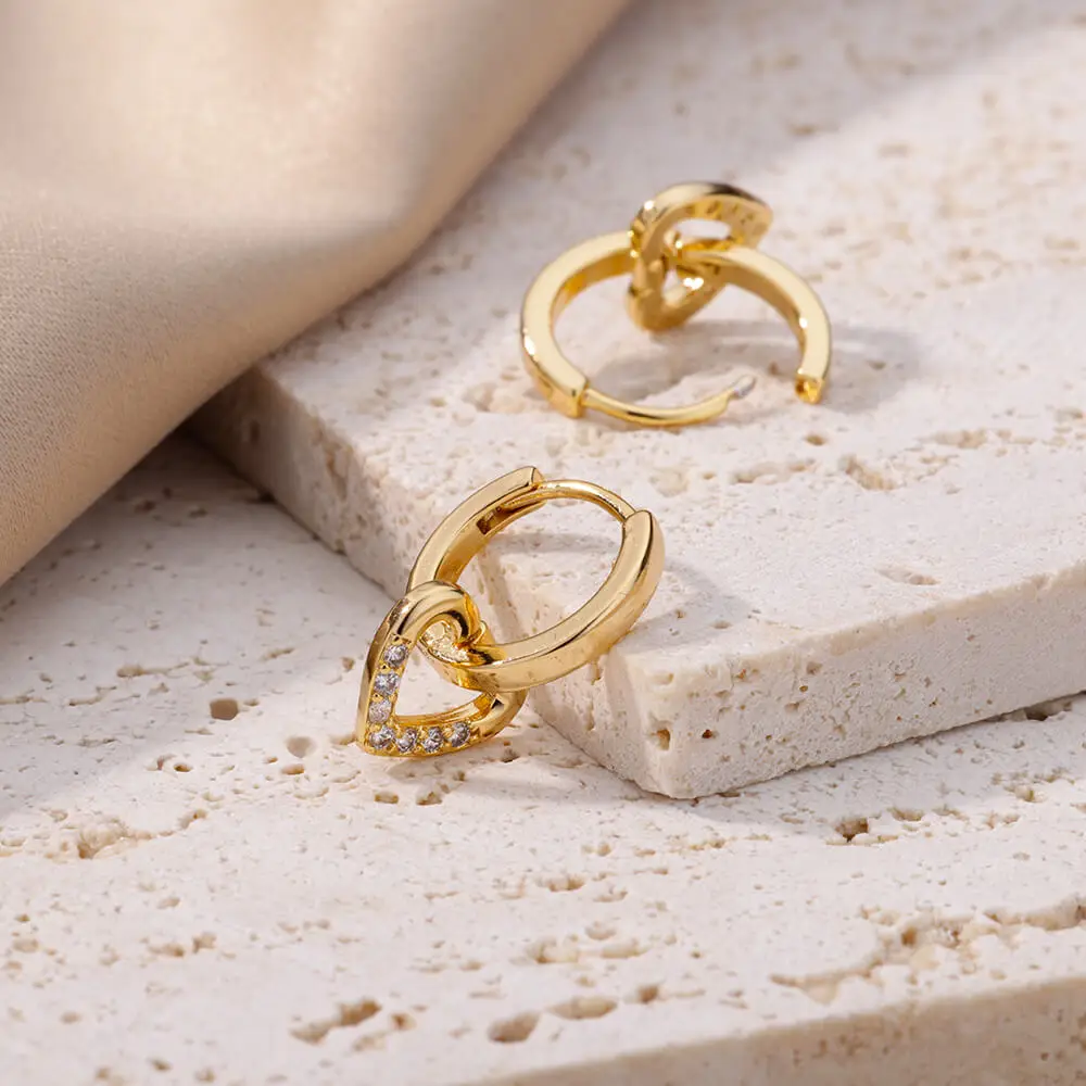 Hollow Heart Dangle Drop Earrings