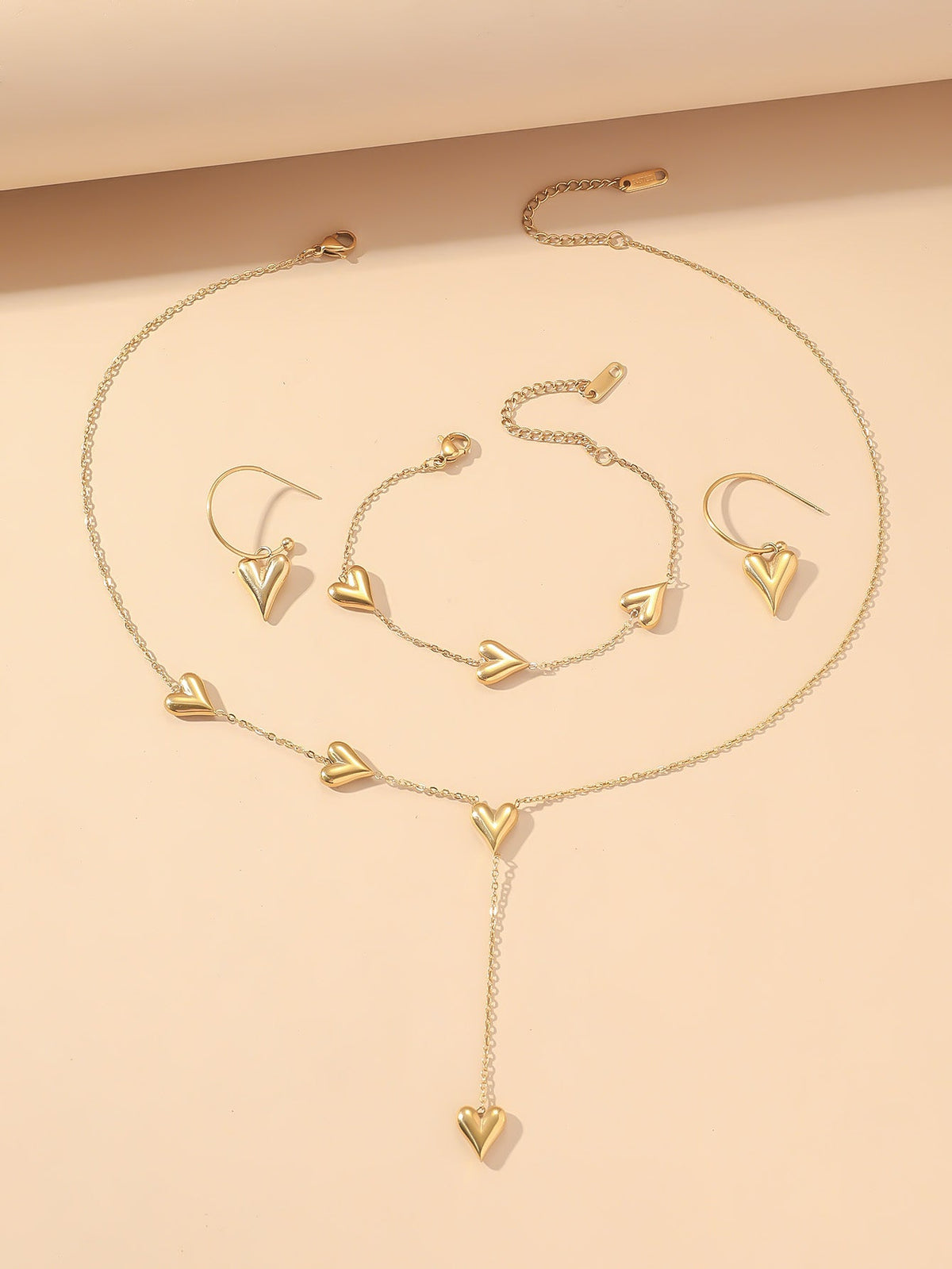 3pc Dainty Heart Jewelry Set