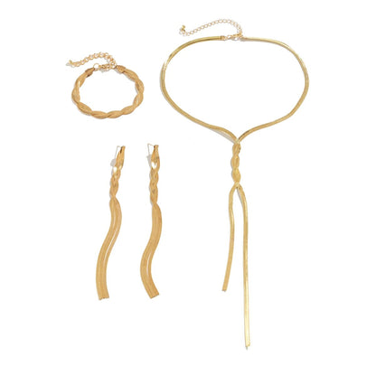 3pc Gold V-Tassel Set