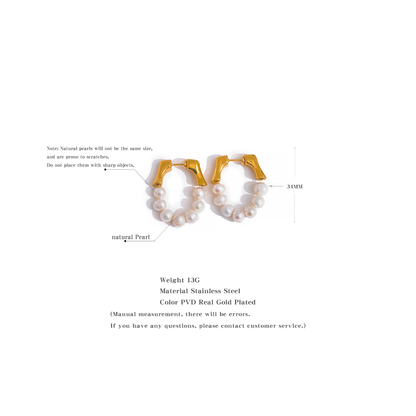 Pearl Beaded Hoop Earrings