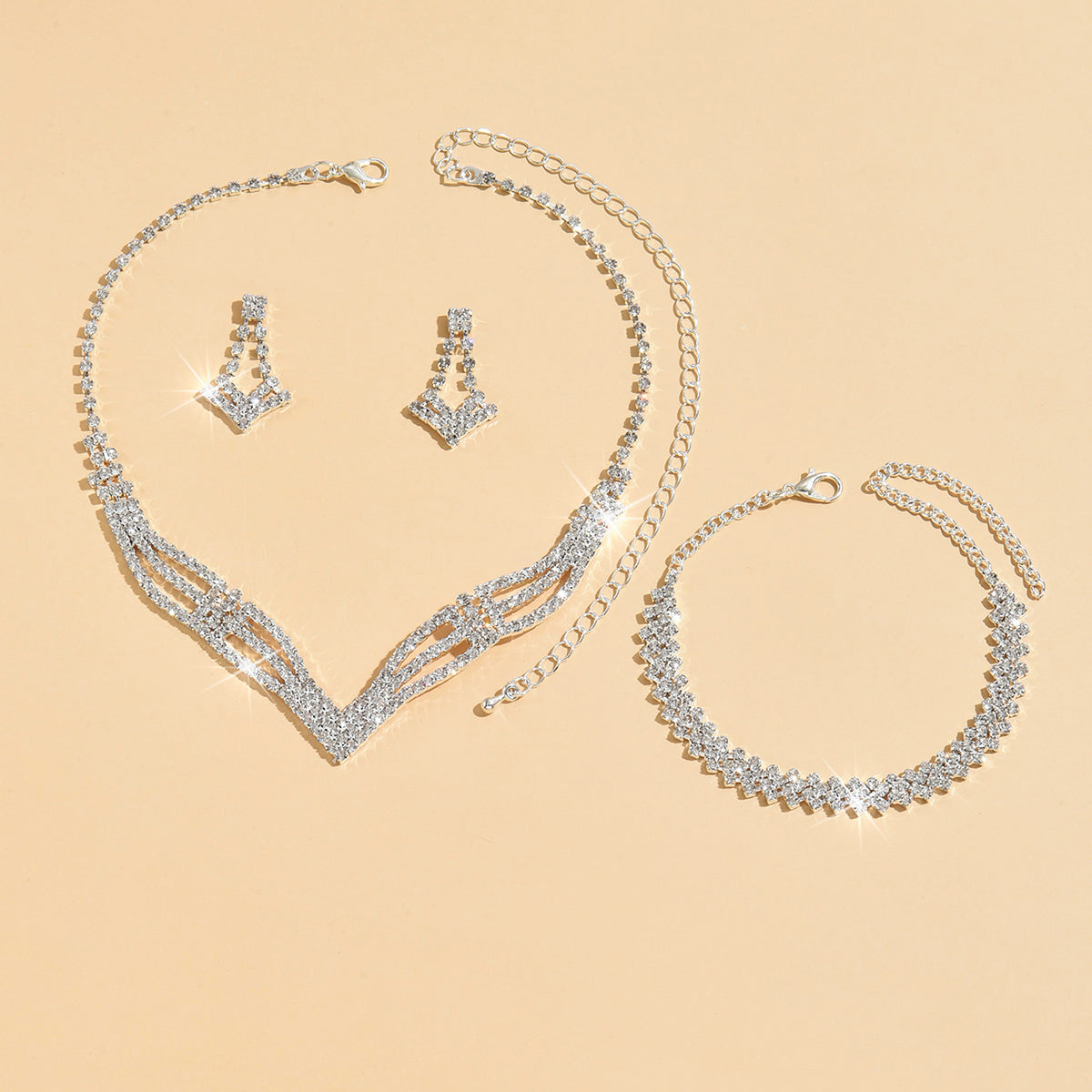 4pc Geometric Light Luxury Jewelry Set