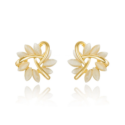 Opal Flower Earrings
