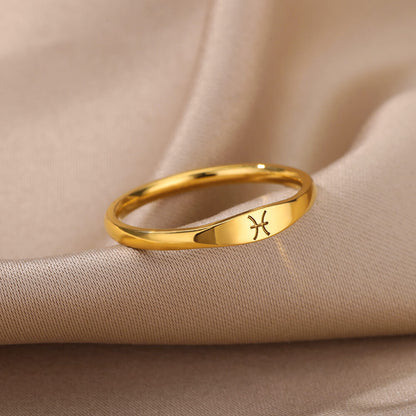 Zodiac Constellation Stainless Steel Ring