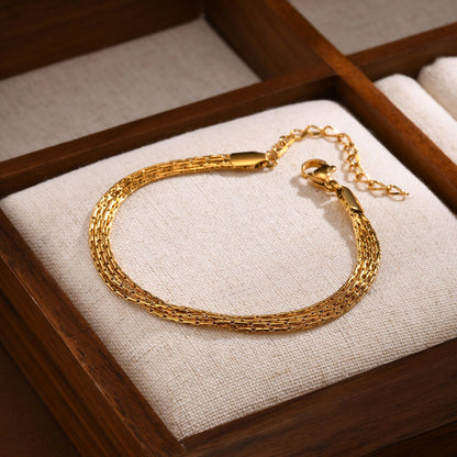 3-Layer Dainty Gold Chain Bracelet