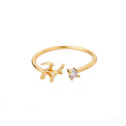 Mini Zircon Initial Ring