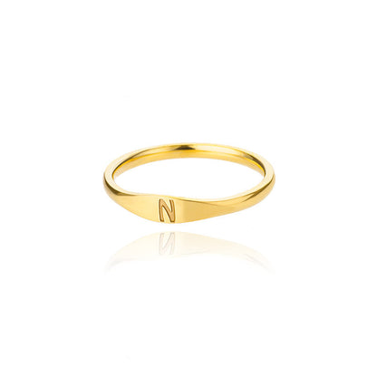 Tiny Initial Letter Ring