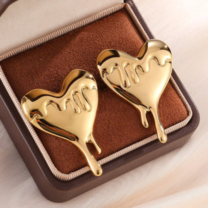 Melted Heart Statement Earrings