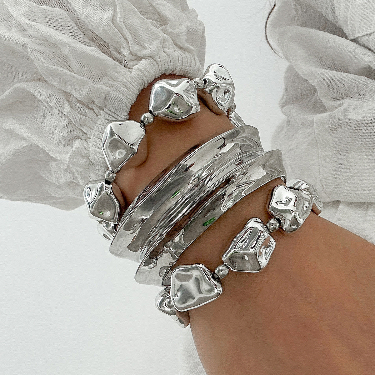 Vintage Beaded Wide Cuff Bracelet