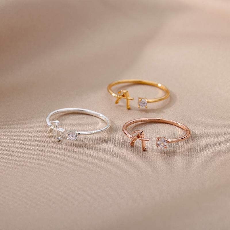 Mini Zircon Initial Ring