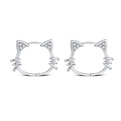 Hollow Cat Hoop Earrings