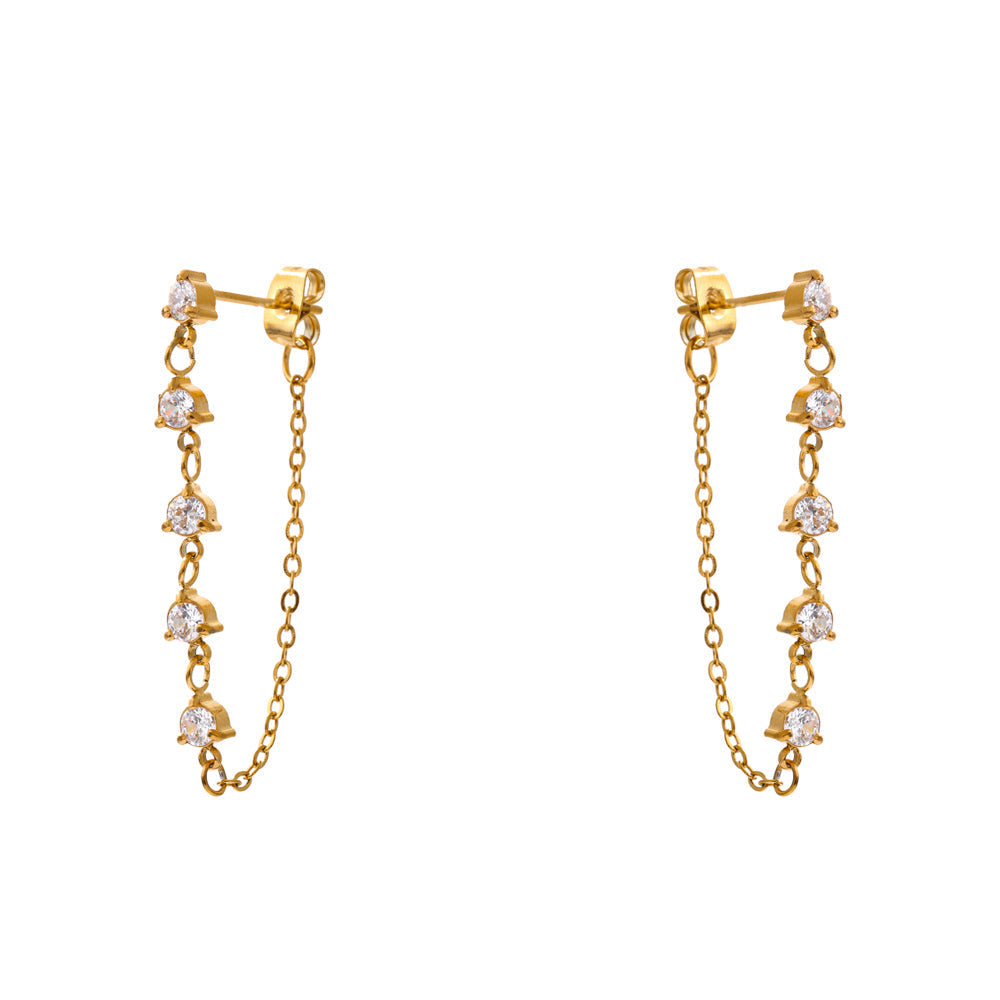 Dainty Chain Link Stud Earrings