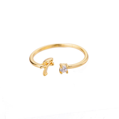 Mini Zircon Initial Ring