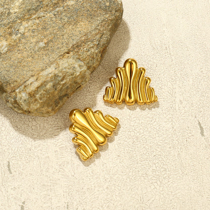 Bold Ripple Textured Stud Earrings