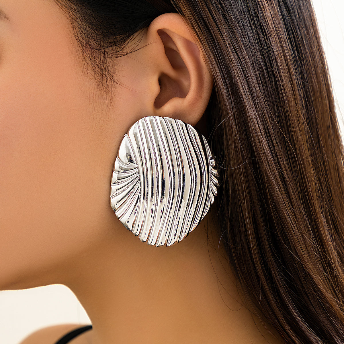 Textured Dome Gold Stud Earrings