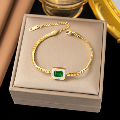 3pc Emerald Charm Jewelry Set