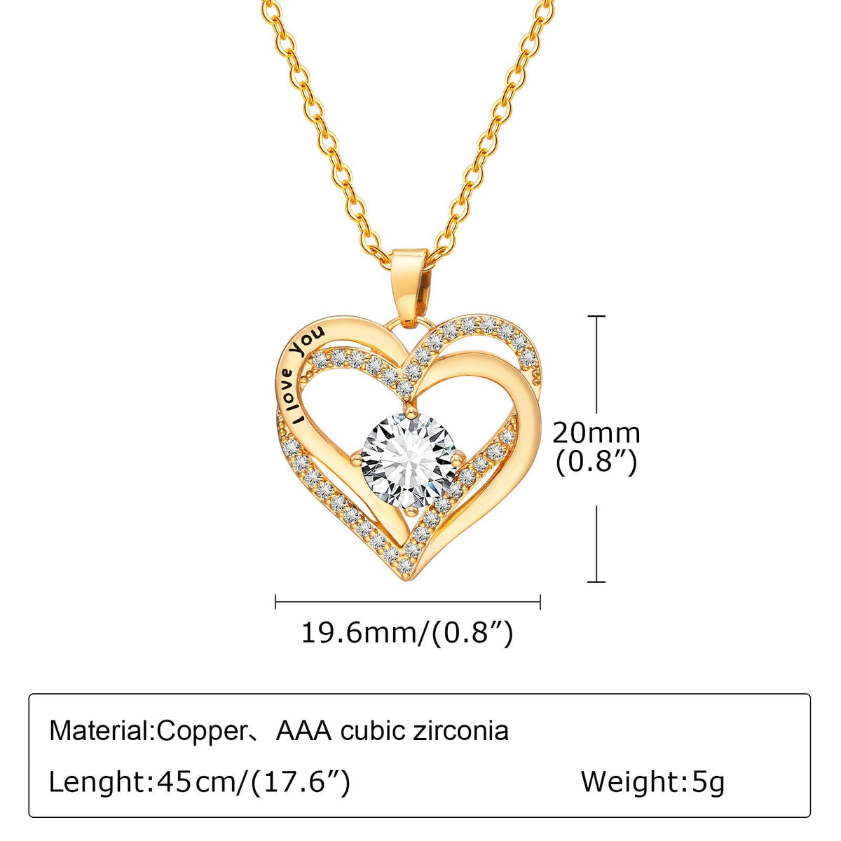 Birthstone Heart Pendant Necklace