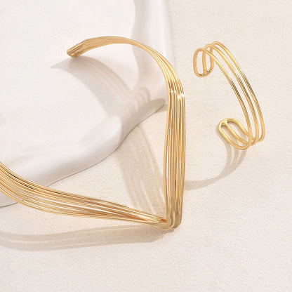 Irregular Choker & Bracelet Set