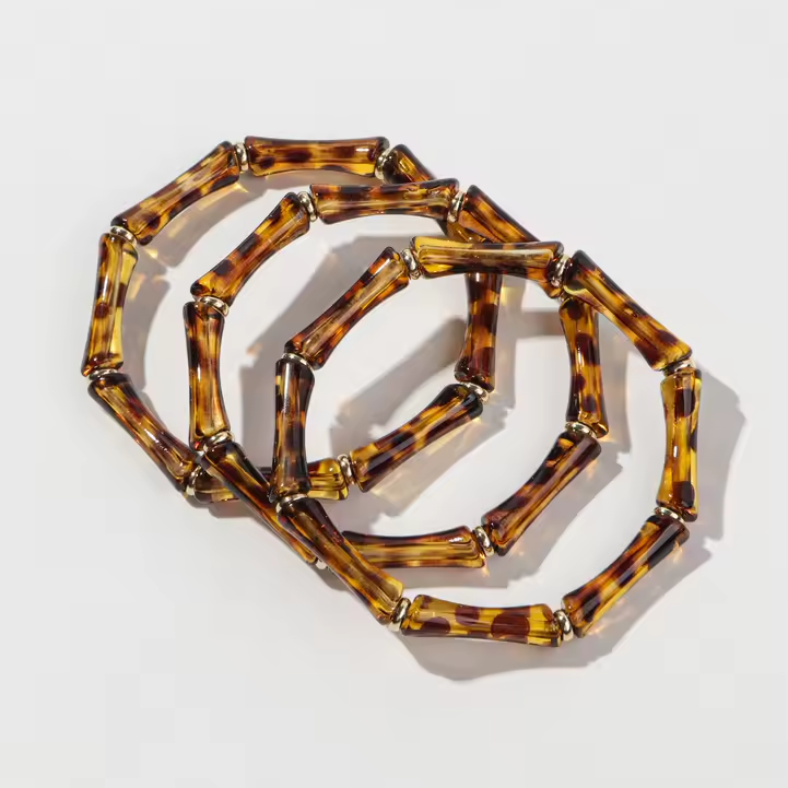 3pc Leopard Bamboo Bracelets