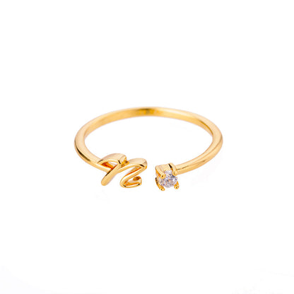 Mini Zircon Initial Ring