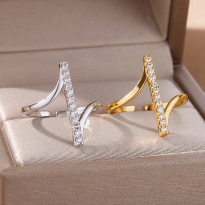 Crystal Line Wrap Ring