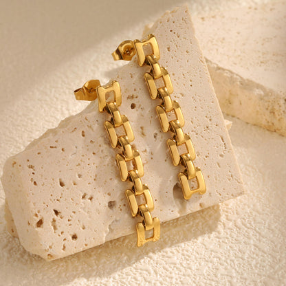 Bold Link Chain Drop Earrings