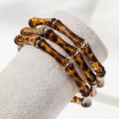 3pc Leopard Bamboo Bracelets