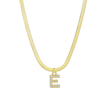 Gold Snake Chain Initial Necklace