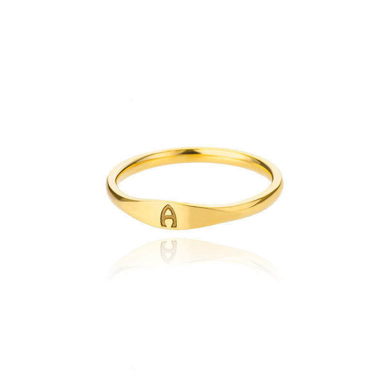 Tiny Initial Letter Ring
