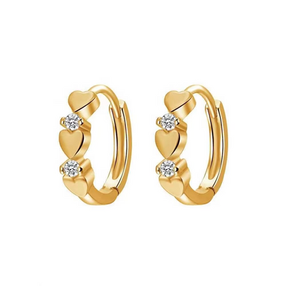 Three Hearts Hoop Earrings