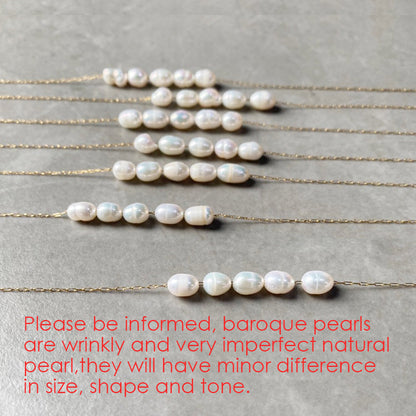 Dainty Freshwater Pearl Bar Necklace
