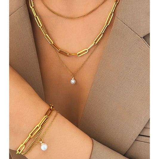 5pc Pearl Accent Jewelry Set