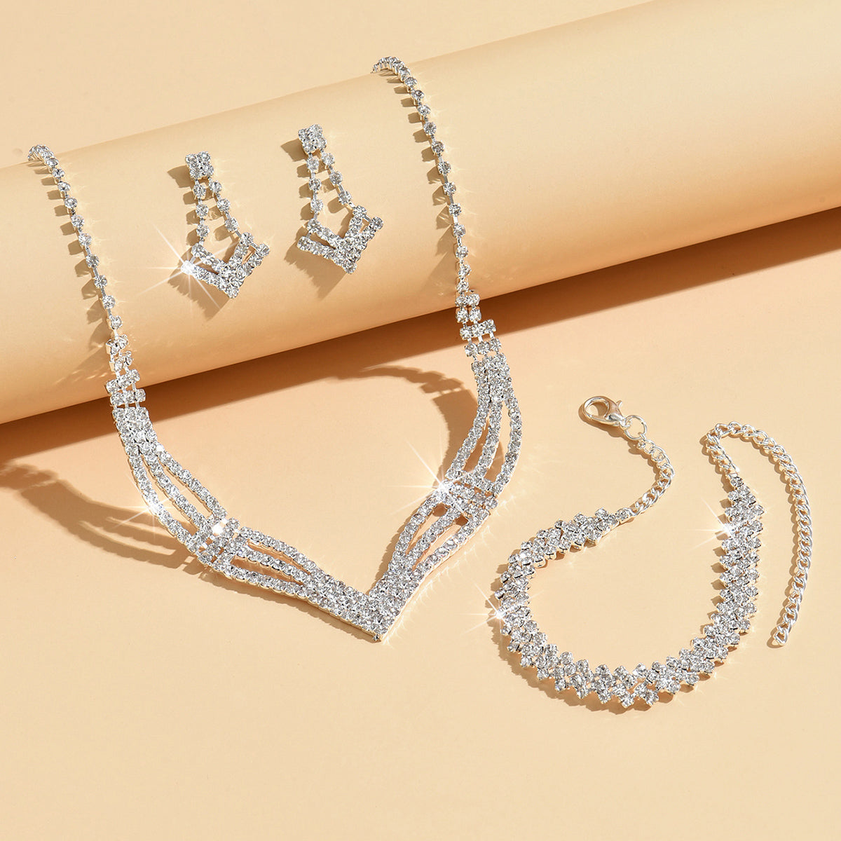 4pc Geometric Light Luxury Jewelry Set