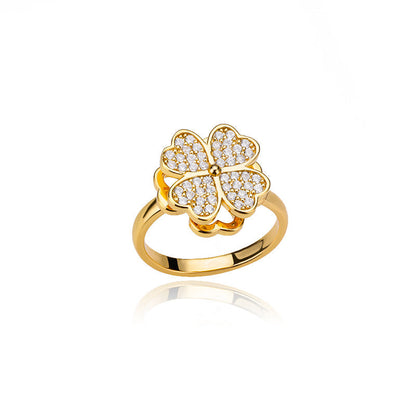Four Leaf Clover Spinner Ring