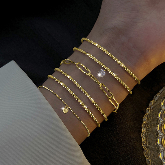 6pc Chunky Chain Link Bracelet Set