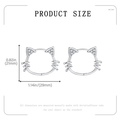 Hollow Cat Hoop Earrings