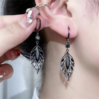 Emerald Leaf Drop Earrings