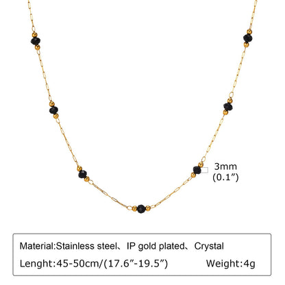 Dainty Green Crystal Bead Necklace
