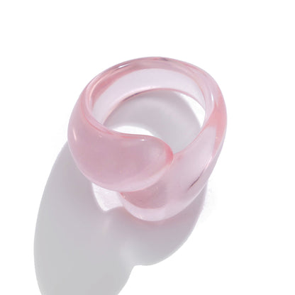 Multicolor Resin Water Drop Chunky Ring