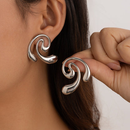 Flowform Gold Statement Earrings
