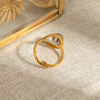 Geometric Hollow Gold Ring