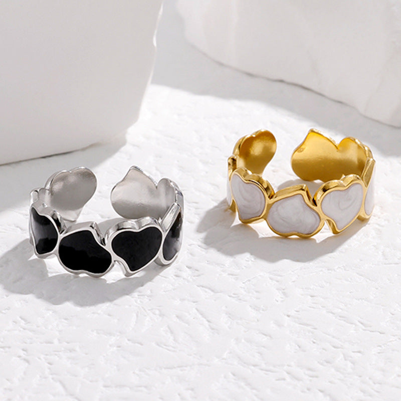 Boho Heart Stainless Steel Ring