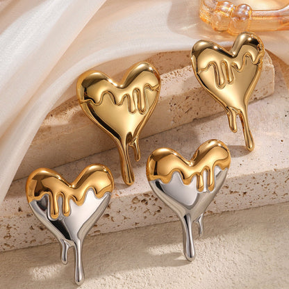 Melted Heart Statement Earrings