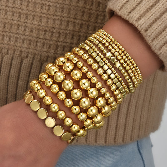 13pc Boho Vintage CCB Beaded Bracelet Set