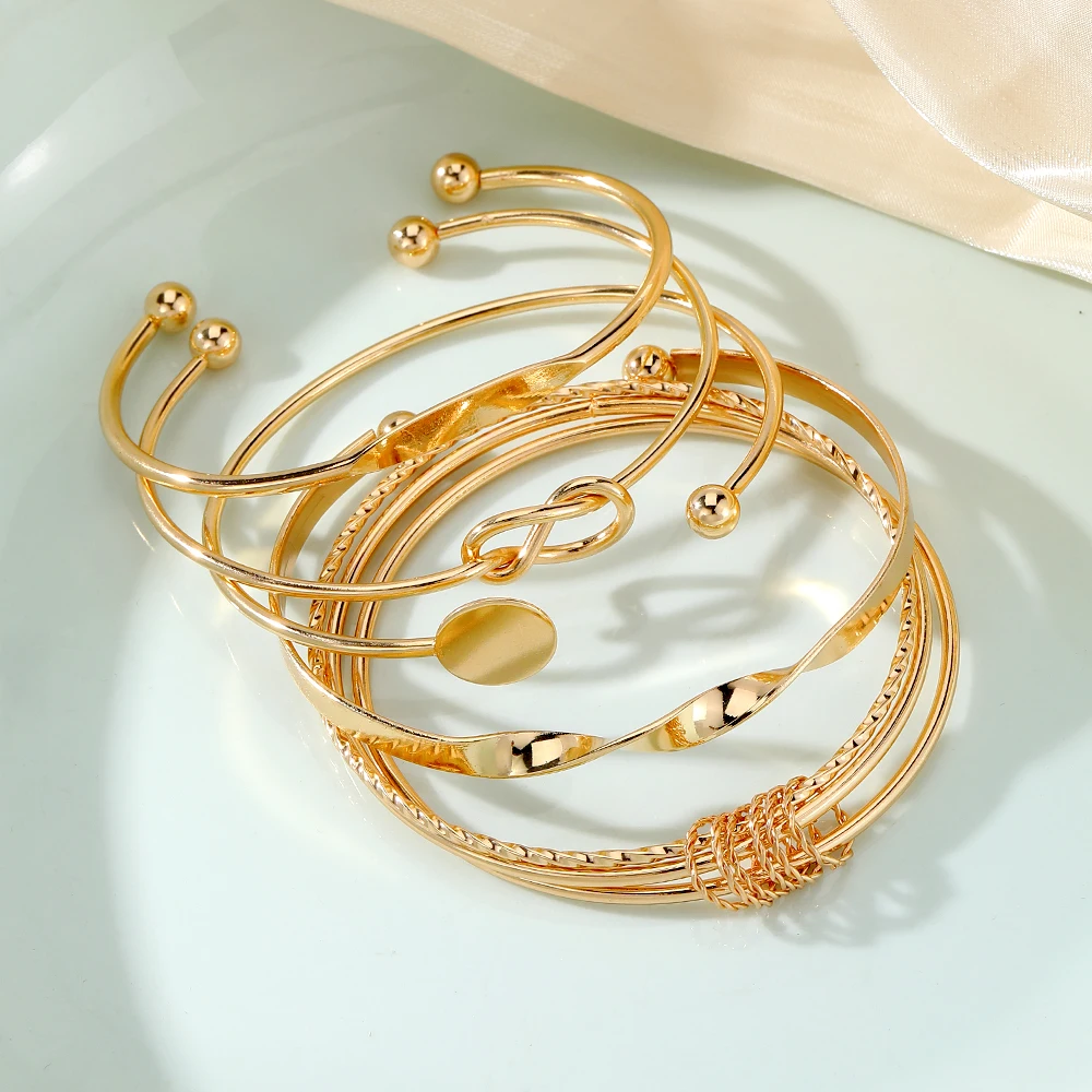 5pc Twist & Tie Bracelet Stack