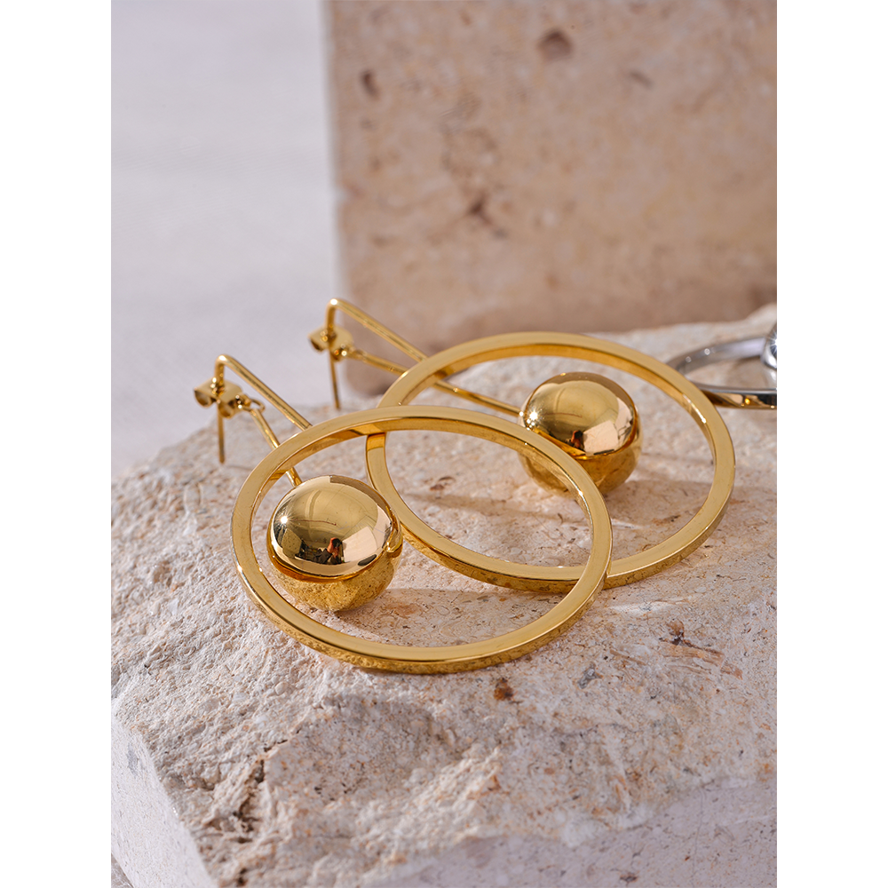 Geometric Sphere Drop Earrings