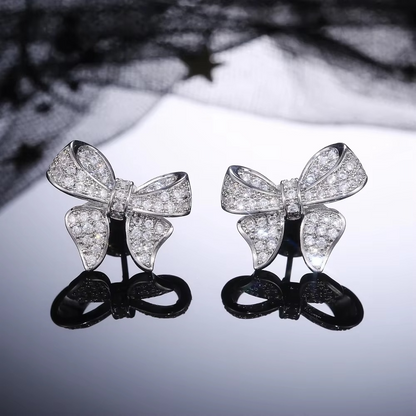 Crystal Bow Stud Earrings