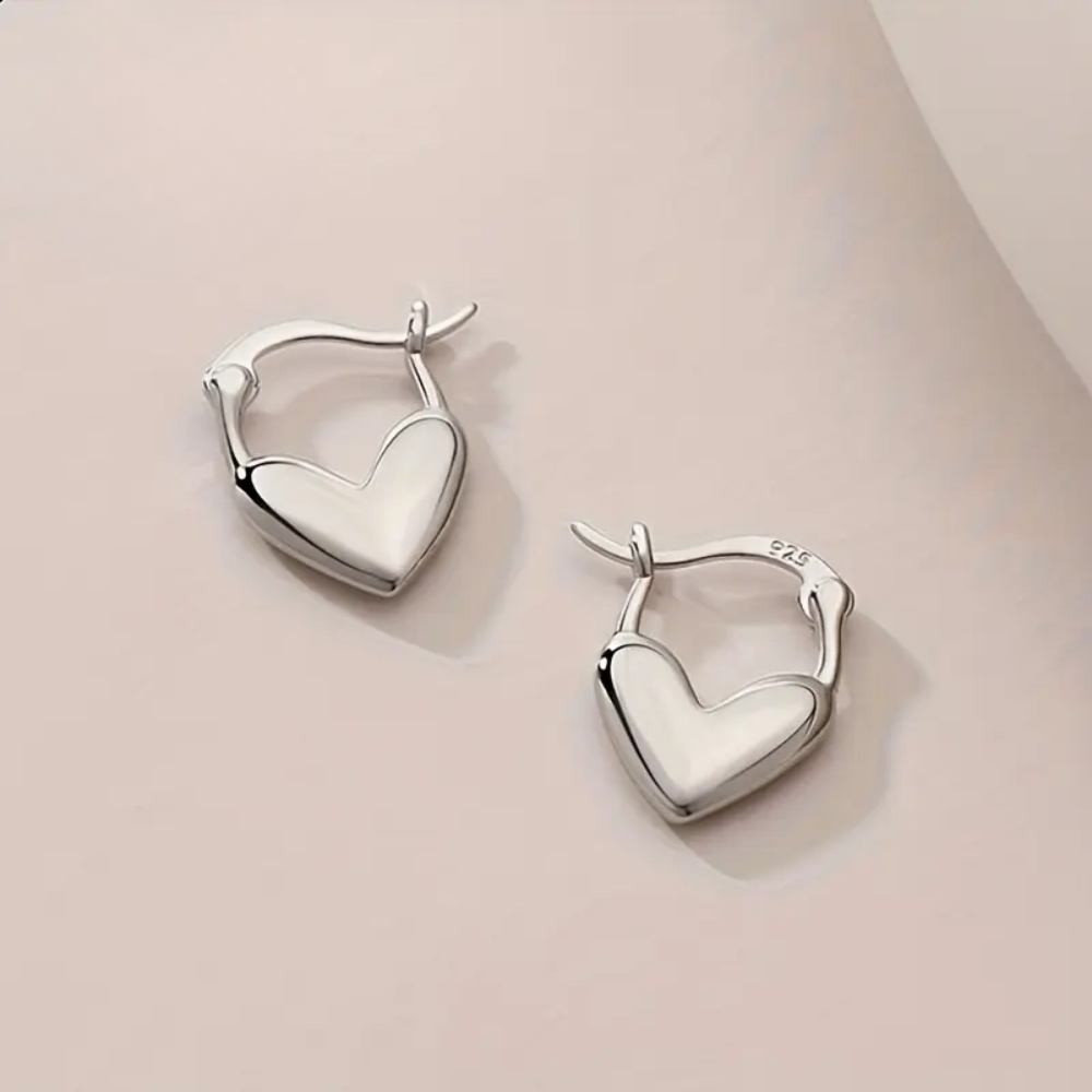 Heart Huggie Earrings