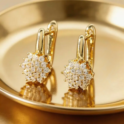 Diamond Sunflower Earrings