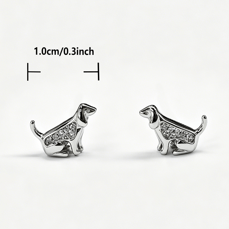 Crystal Dog Stud Earrings