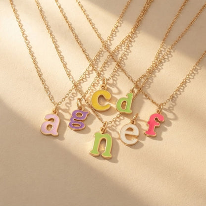 Colorful Enamel Letter Necklace